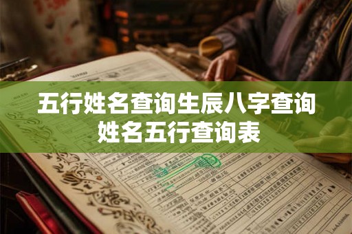 五行姓名查询生辰八字查询 姓名五行查询表