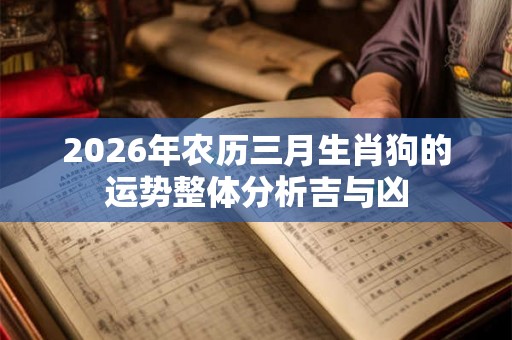 2026年农历三月生肖狗的运势整体分析吉与凶 2026年农历三月生肖狗的运势整体分析吉与凶
