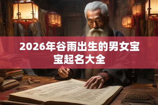2026年谷雨出生的男女宝宝起名大全