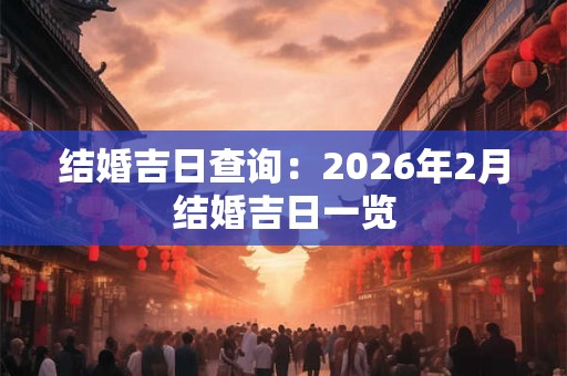 结婚吉日查询:2026年2月结婚吉日一览 结婚吉日查询:2026年2月结婚吉日一览