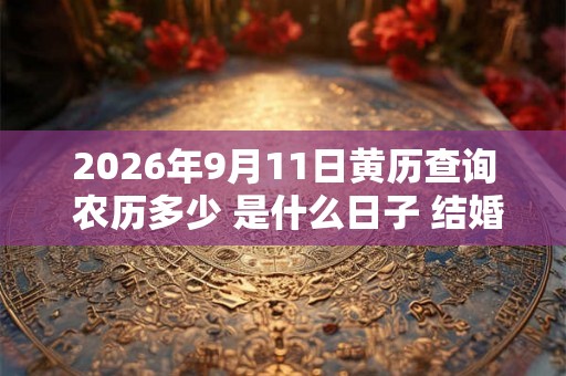 2026年9月11日黄历查询 农历多少 是什么日子 结婚吉时