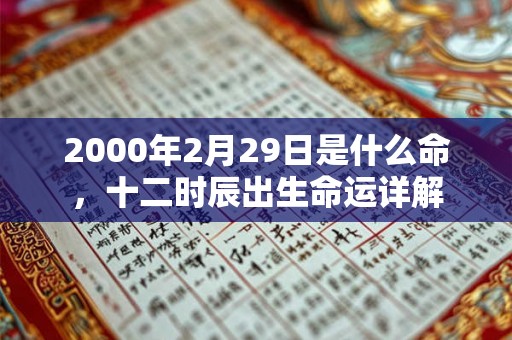 2000年2月29日是什么命，十二时辰出生命运详解
