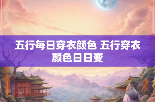 五行每日穿衣颜色 五行穿衣颜色日日变