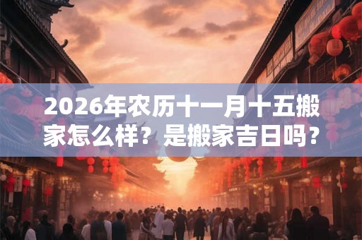 2026年农历十一月十五搬家怎么样？是搬家吉日吗？