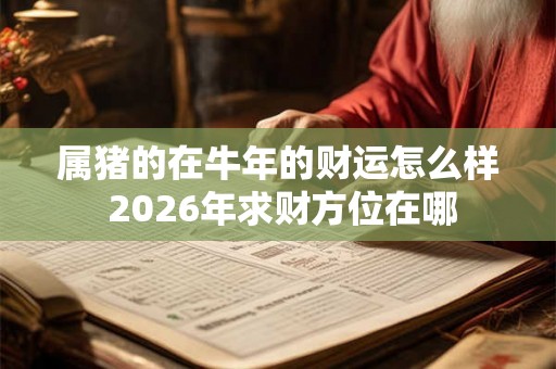 属猪的在牛年的财运怎么样 2026年求财方位在哪 属猪的在牛年的财运怎么样 2026年求财方位在哪