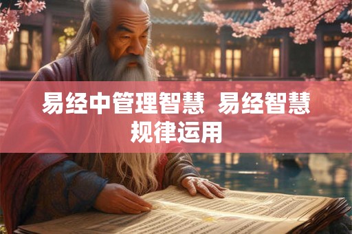 易经中管理智慧  易经智慧规律运用