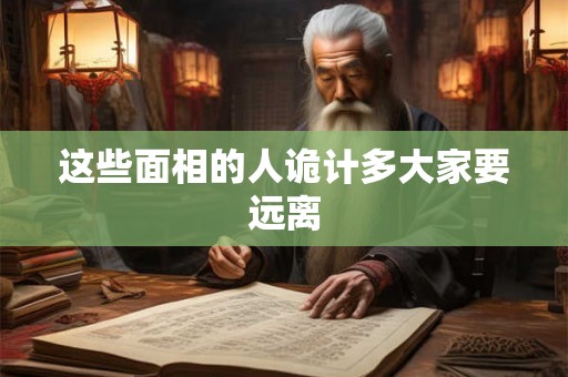 这些面相的人诡计多大家要远离