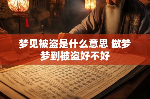 梦见被盗是什么意思 做梦梦到被盗好不好