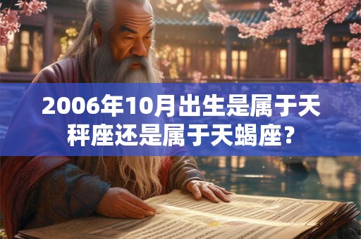 2006年10月出生是属于天秤座还是属于天蝎座？