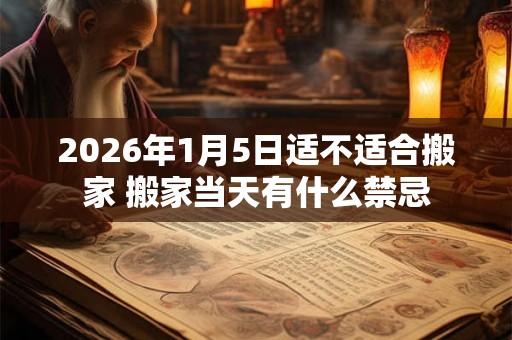 2026年1月5日适不适合搬家 搬家当天有什么禁忌