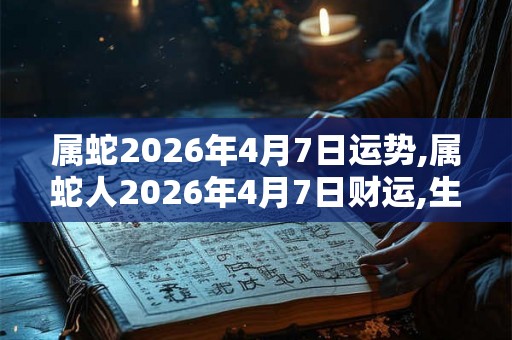属蛇2026年4月7日运势,属蛇人2026年4月7日财运,生肖蛇2026年4月7日运势