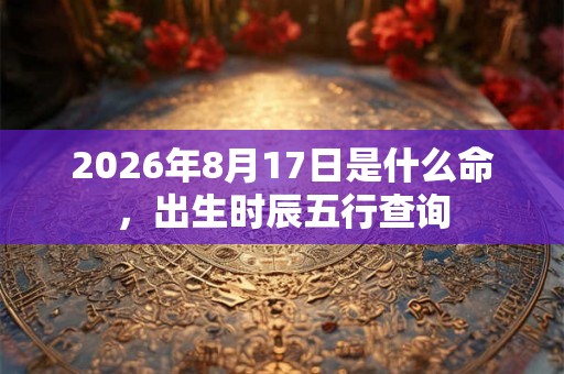 2026年8月17日是什么命,出生时辰五行查询 2026年8月17日是什么命,出生时辰五行查询