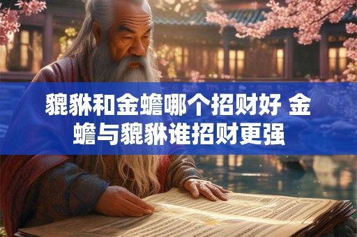 貔貅和金蟾哪个招财好 金蟾与貔貅谁招财更强 貔貅和金蟾哪个招财好 金蟾与貔貅谁招财更强