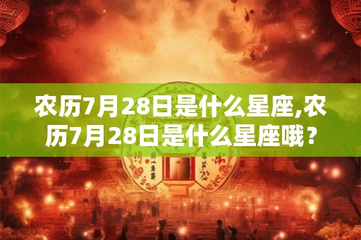 农历7月28日是什么星座,农历7月28日是什么星座哦？
