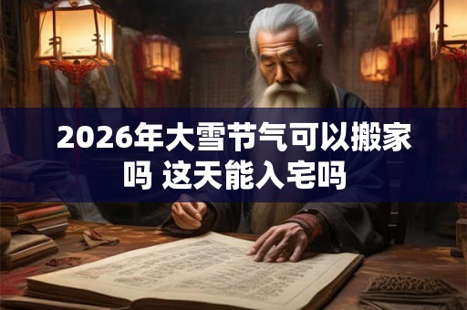 2026年大雪节气可以搬家吗 这天能入宅吗 2026年大雪节气可以搬家吗 这天能入宅吗
