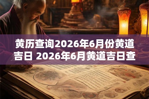 黄历查询2026年6月份黄道吉日 2026年6月黄道吉日查询