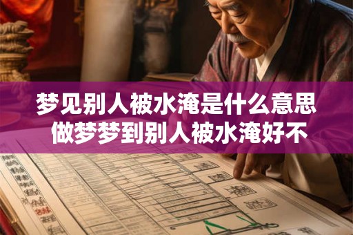 梦见别人被水淹是什么意思 做梦梦到别人被水淹好不好