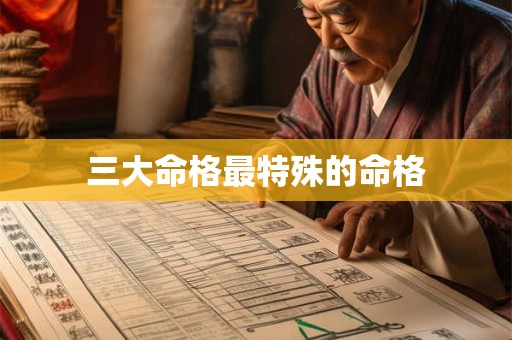 三大命格最特殊的命格