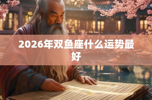 2026年双鱼座什么运势最好