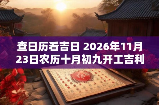 查日历看吉日 2026年11月23日农历十月初九开工吉利吗