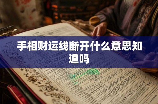 手相财运线断开什么意思知道吗