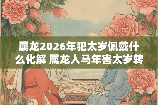 属龙2026年犯太岁佩戴什么化解 属龙人马年害太岁转运方法