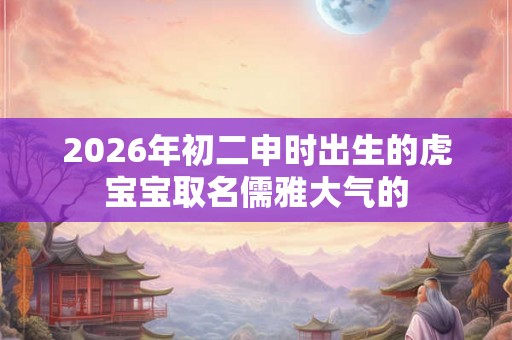2026年初二申时出生的虎宝宝取名儒雅大气的