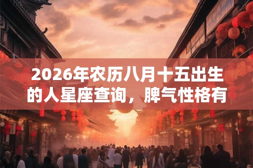 2026年农历八月十五出生的人星座查询，脾气性格有什么特征？