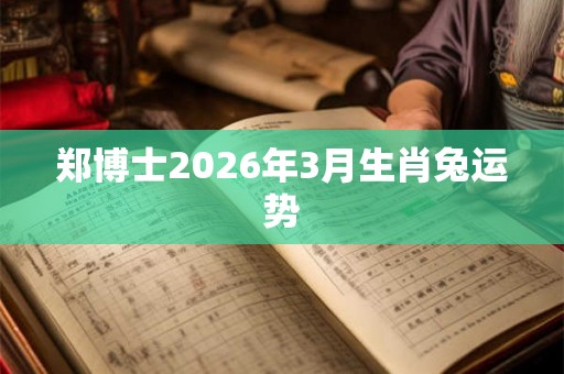 郑博士2026年3月生肖兔运势