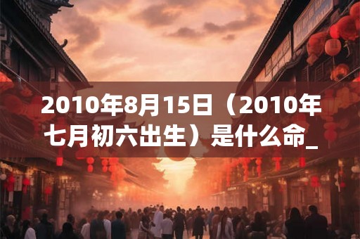 2010年8月15日（2010年七月初六出生）是什么命_命运如何