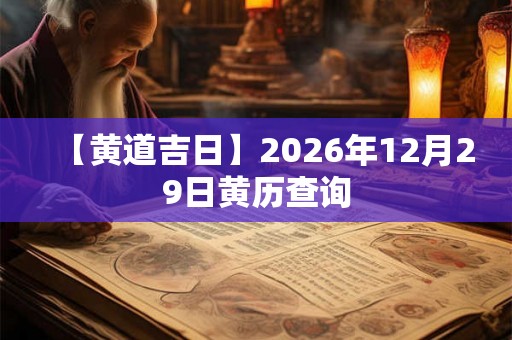 【黄道吉日】2026年12月29日黄历查询 【黄道吉日】2026年12月29日黄历查询
