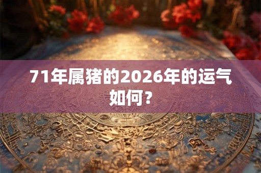 71年属猪的2026年的运气如何？