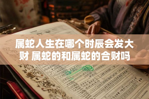属蛇人生在哪个时辰会发大财 属蛇的和属蛇的合财吗 属蛇人生在哪个时辰会发大财 属蛇的和属蛇的合财吗