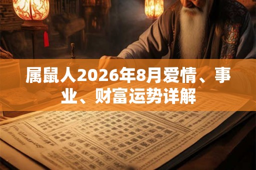 属鼠人2026年8月爱情、事业、财富运势详解
