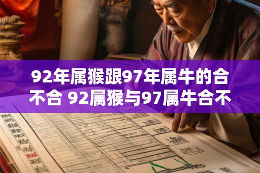 92年属猴跟97年属牛的合不合 92属猴与97属牛合不合