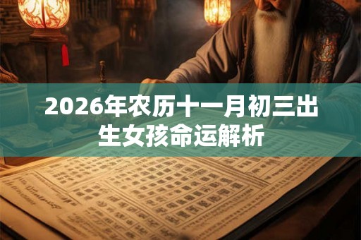 2026年农历十一月初三出生女孩命运解析