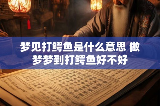 梦见打鳄鱼是什么意思 做梦梦到打鳄鱼好不好