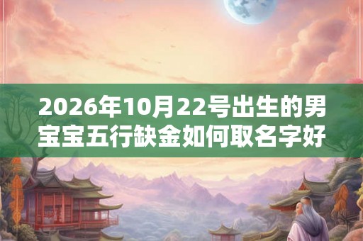 2026年10月22号出生的男宝宝五行缺金如何取名字好