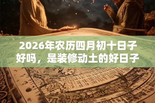 2026年农历四月初十日子好吗，是装修动土的好日子吗？