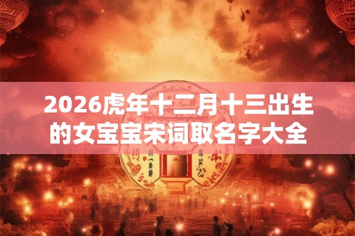 2026虎年十二月十三出生的女宝宝宋词取名字大全