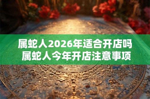 属蛇人2026年适合开店吗 属蛇人今年开店注意事项
