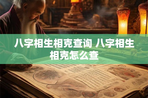 八字相生相克查询 八字相生相克怎么查