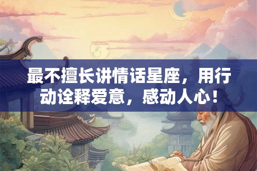最不擅长讲情话星座，用行动诠释爱意，感动人心！