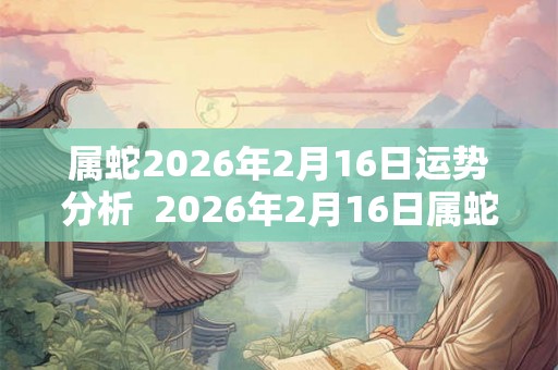 属蛇2026年2月16日运势分析 2026年2月16日属蛇今日运势 属蛇2026年2月16日运势分析 2026年2月16日属蛇今日运势