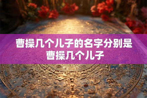 曹操几个儿子的名字分别是 曹操几个儿子