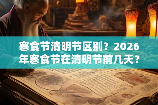 寒食节清明节区别？2026年寒食节在清明节前几天？