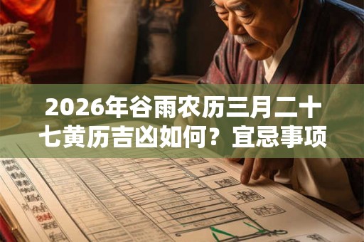 2026年谷雨农历三月二十七黄历吉凶如何？宜忌事项有哪些？