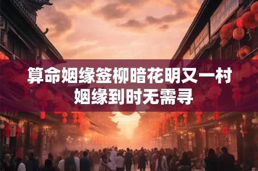算命姻缘签柳暗花明又一村  姻缘到时无需寻