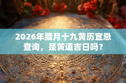 2026年腊月十九黄历宜忌查询，是黄道吉日吗？