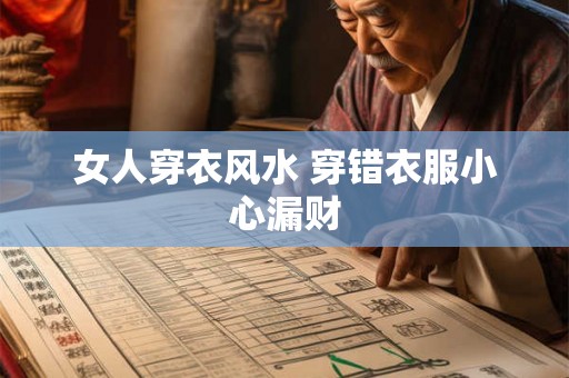 女人穿衣风水 穿错衣服小心漏财